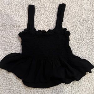 Black ruffle tank top